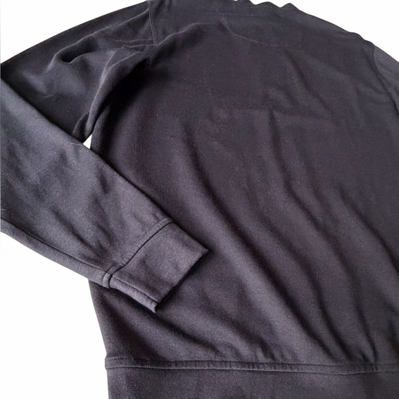 Peter Millar Black Cotton 1/4 Zip Pullover with Cuffed Sleeves and Hem, Medium - Picture 5 of 7